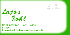 lajos kohl business card